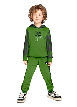 Marlan - Conjunto Blusão e Calça Sport Sublimada Verde - MARLAN