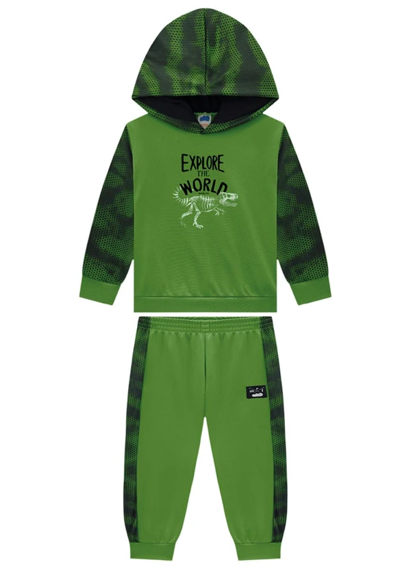 Marlan - Conjunto Blusão e Calça Sport Sublimada Verde 2