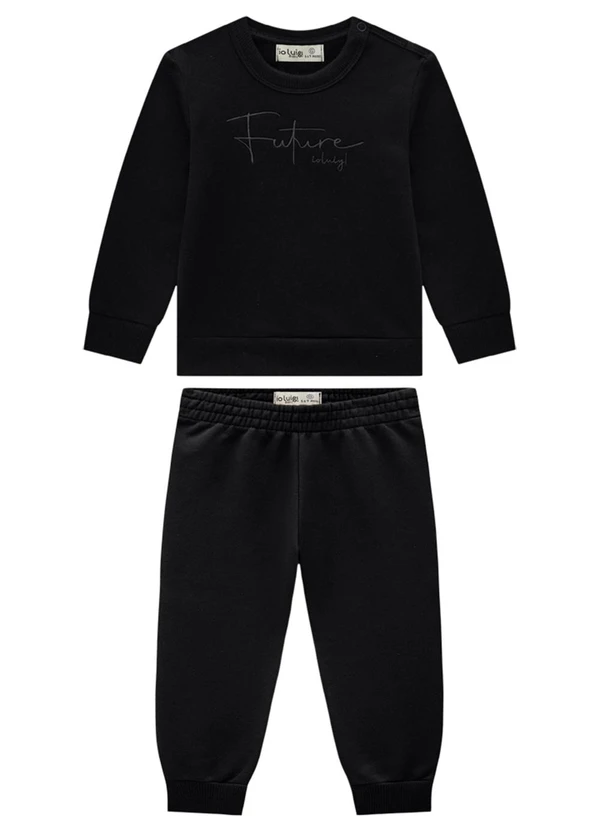 Ioluig - Conjunto Blusão e Calça Três Cabos Preto 2