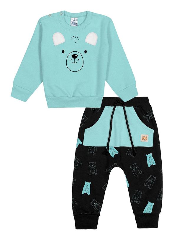 Abrange - Conjunto Blusão e Calça Urso Baby Verde 1