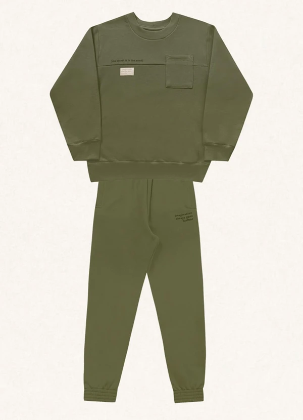 Fakini Kids - Conjunto Blusão e Calça Verde