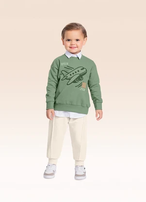 Fakini Kids - Conjunto Blusão e Calça Verde - FAKINI KIDS