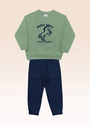 Fakini Kids - Conjunto Blusão e Calça Verde - FAKINI KIDS