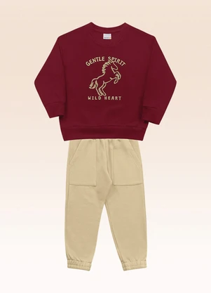 Fakini Kids - Conjunto Blusão e Calça Vermelho - FAKINI KIDS