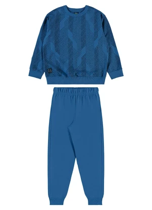 Bee Loop - Conjunto Blusão Listrado e Calça Azul - BEE LOOP