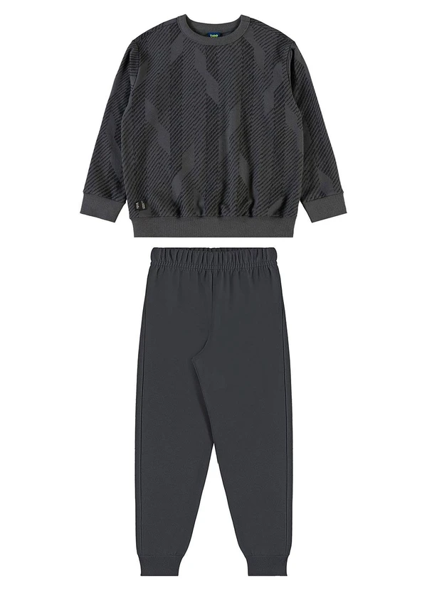 Bee Loop - Conjunto Blusão Listrado e Calça Cinza 2