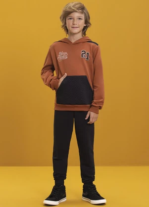 Ioluig - Conjunto Blusão Matelassê e Calça Marrom - IOLUIG