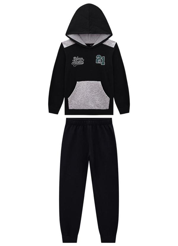 Ioluig - Conjunto Blusão Matelassê e Calça Preto