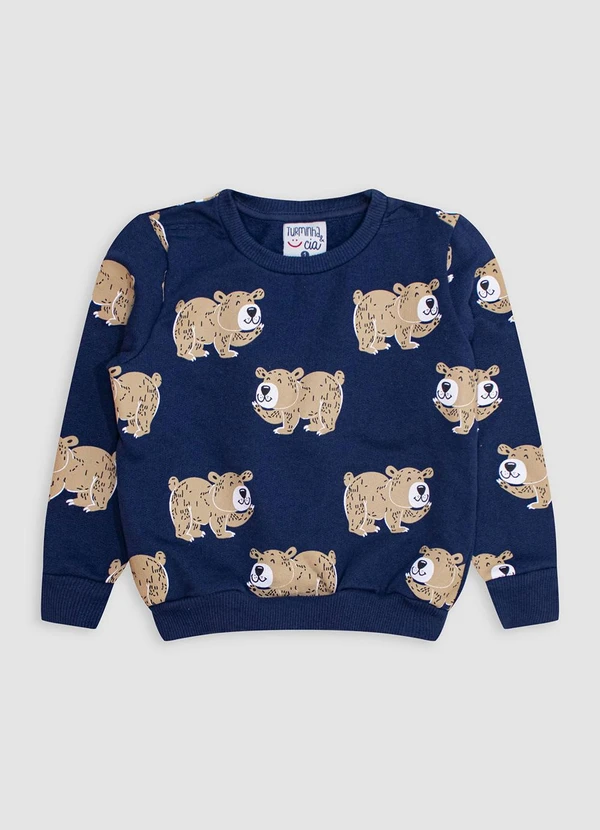 Turminha - Conjunto Blusão Moletom e Calça Menino Azul 2