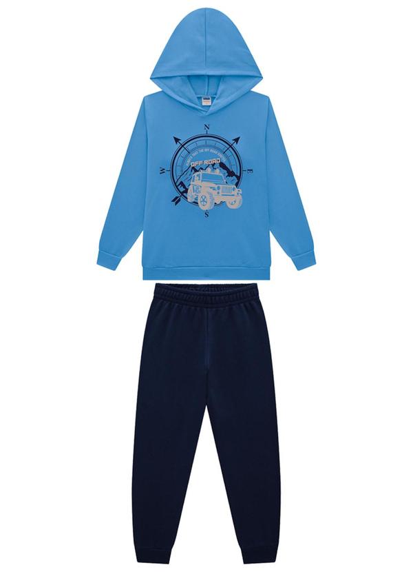 Marlan - Conjunto Blusão Off Road e Calça Moletom Azul