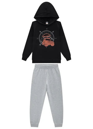 Marlan - Conjunto Blusão Off Road e Calça Moletom Preto - MARLAN