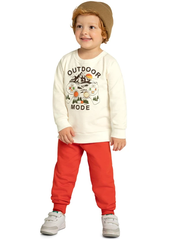 Marlan - Conjunto Blusão Outdoor e Calça em Moletom Roxo