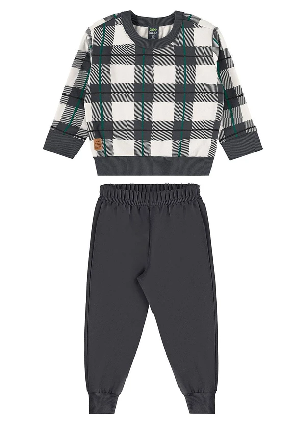 Bee Loop - Conjunto Blusão Xadrez Calça Cinza 1