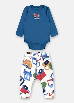 Up Baby - Conjunto Body Calça Azul - UP BABY