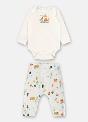 Up Baby - Conjunto Body Calça Branco - UP BABY