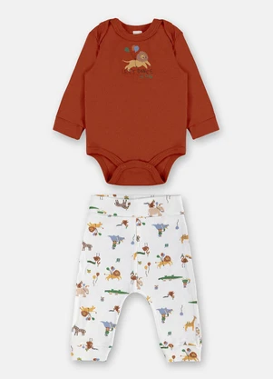 Up Baby - Conjunto Body Calça Marrom - UP BABY