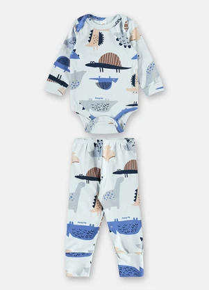 Up Baby - Conjunto Body Calça Suedine Estampado - UP BABY