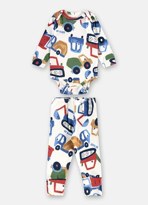 Up Baby - Conjunto Body Calça Suedine Estampado - UP BABY