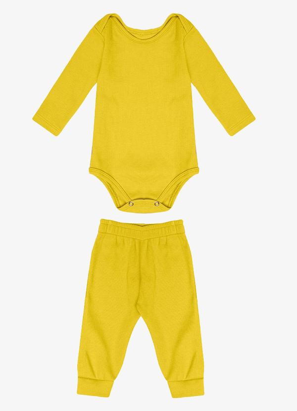 Select - Conjunto Body com Calça Amarelo
