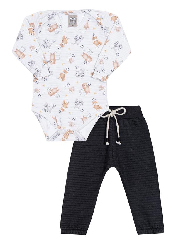 Randa Mundu - Conjunto Body Cotton/Calça Matelassê Branco