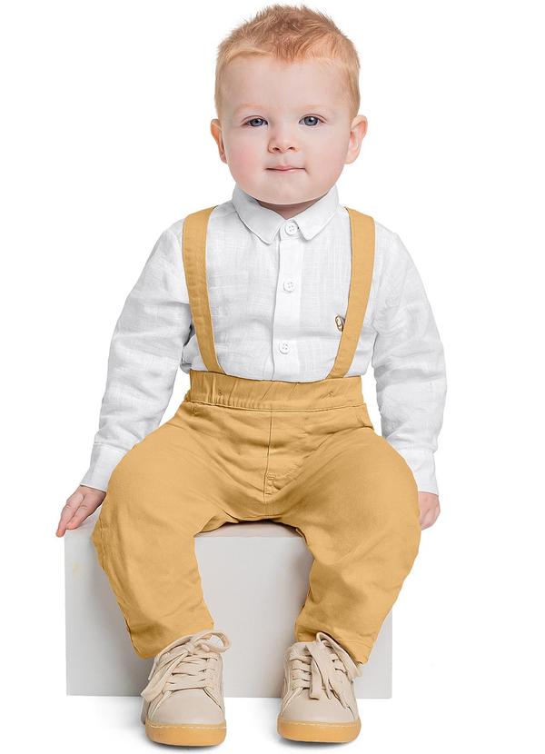 Quimby - Conjunto Body e Calça Suspensório Branco