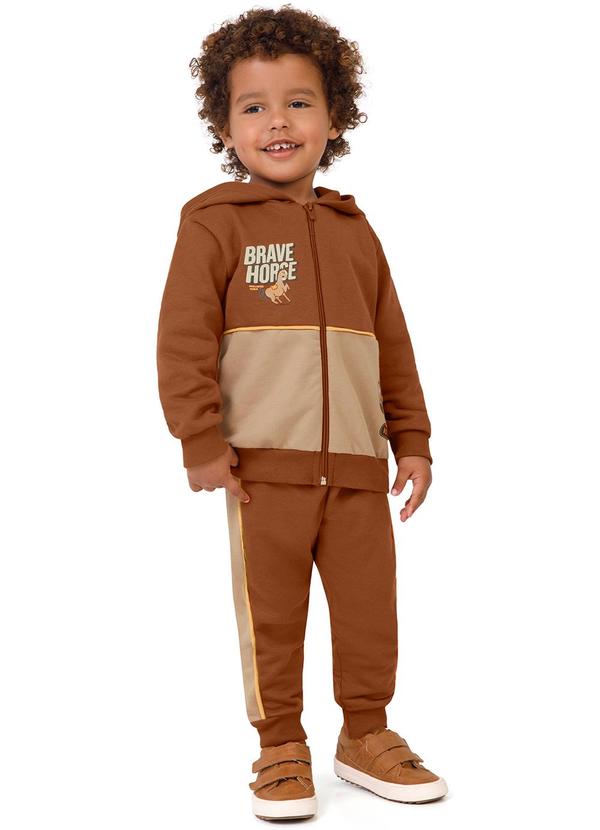 Malwee Kids - Conjunto Brave Horse em Moletom Marrom 1