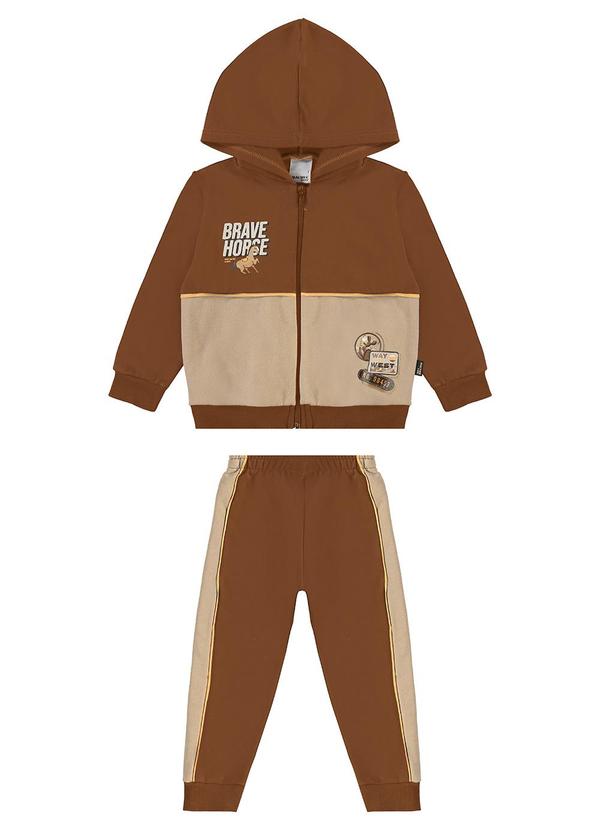 Malwee Kids - Conjunto Brave Horse em Moletom Marrom 2
