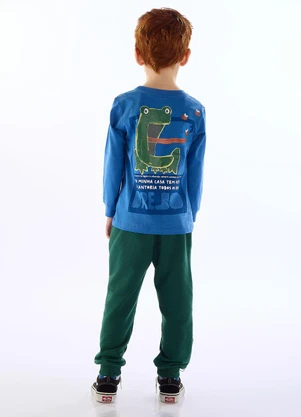 Três e Já - Conjunto Brejo Camiseta Calça Azul - TRÊS E JÁ