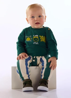 Três e Já - Conjunto Brejo Inverno Bebê Verde - TRÊS E JÁ