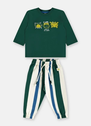 Três e Já - Conjunto Brejo Inverno Bebê Verde - TRÊS E JÁ