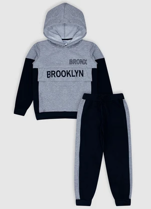 Turminha - Conjunto Brooklyn e Calça Menino Cinza - TURMINHA