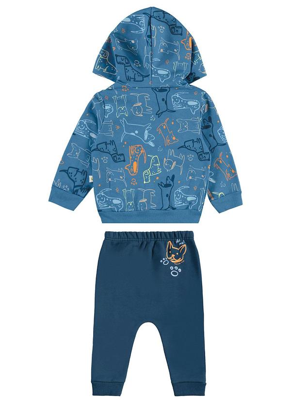 Malwee Kids - Conjunto Cachorrinho em Moletom SaruelAzul 2
