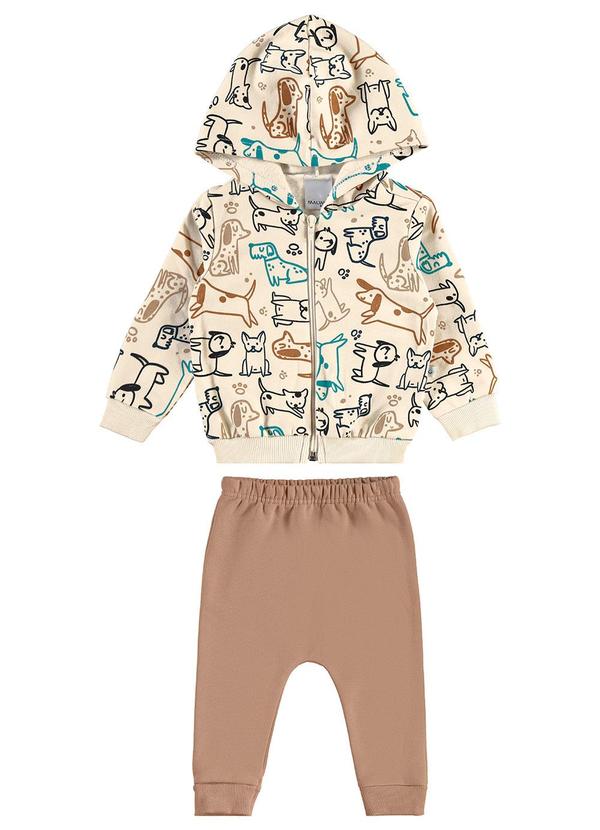 Malwee Kids - Conjunto Cachorrinho em Moletom Saruel Bege 2