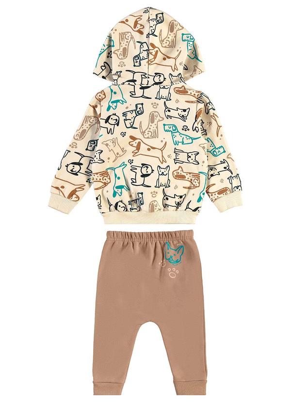 Malwee Kids - Conjunto Cachorrinho em Moletom Saruel Bege 3