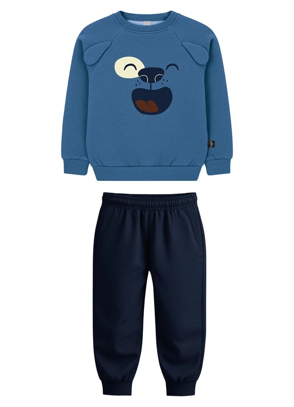 Malwee Kids - Conjunto Cachorro em Moletom Azul