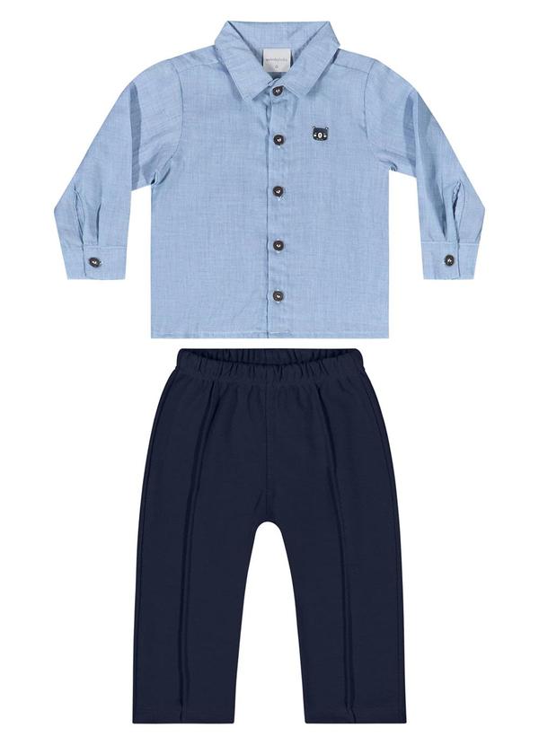 Quimby - Conjunto Camisa e Calça Bebê Menino Azul