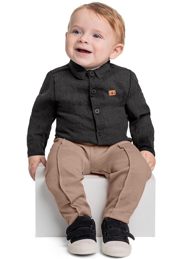 Quimby - Conjunto Camisa e Calça Bebê Preto