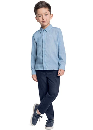 Quimby - Conjunto Camisa e Calça Menino Azul - QUIMBY