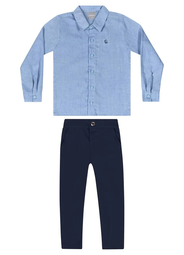 Quimby - Conjunto Camisa e Calça Menino Azul 3