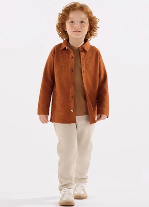 Up Baby - Conjunto Camisa e Calça Menino Marrom - UP BABY