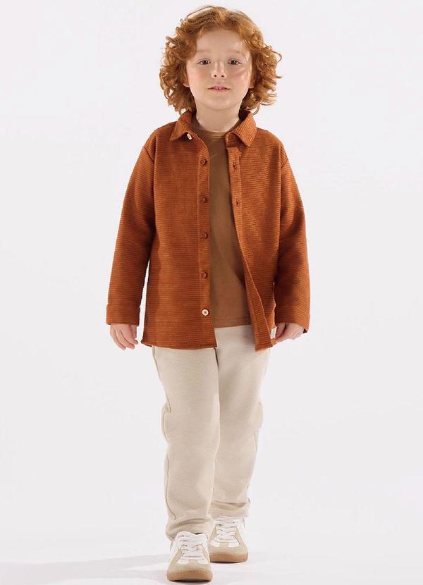 Up Baby - Conjunto Camisa e Calça Menino Marrom