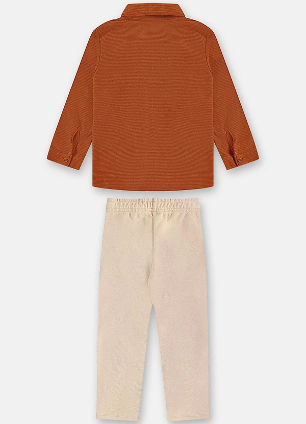 Up Baby - Conjunto Camisa e Calça Menino Marrom 3