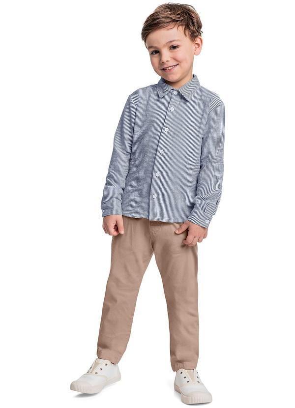 Quimby - Conjunto Camisa Listrada e Calça Azul 1