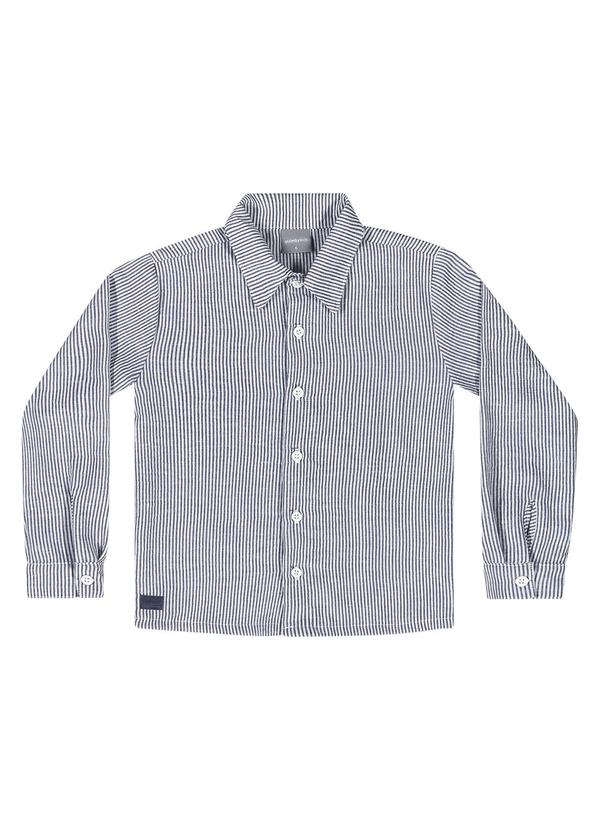 Quimby - Conjunto Camisa Listrada e Calça Azul 4