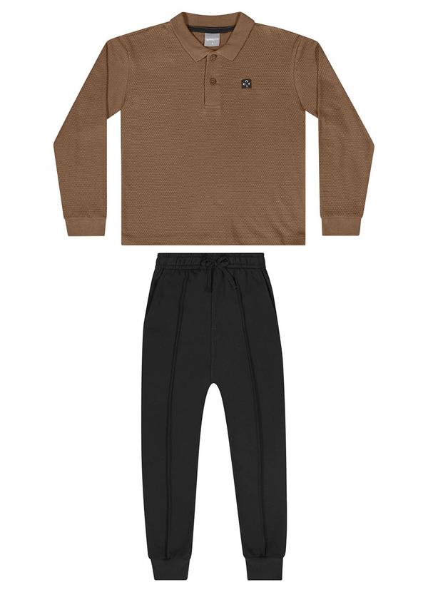 Quimby - Conjunto Camisa Polo e Calça Marrom 2