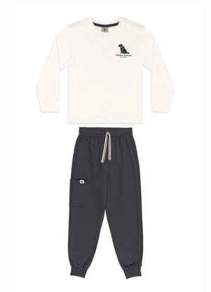 Quimby - Conjunto Camiseta Calça Cargo Branco - QUIMBY