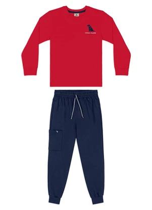 Quimby - Conjunto Camiseta Calça Cargo Vermelho - QUIMBY