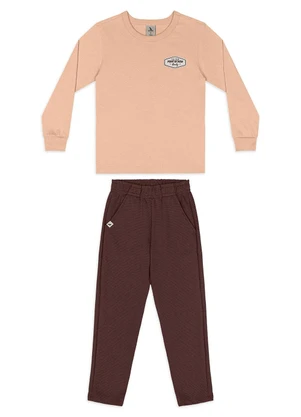 Quimby - Conjunto Camiseta Calça Gorgurão Bege - QUIMBY