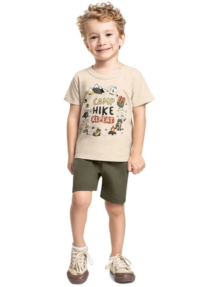 Bee Loop - Conjunto Camiseta Camp & Hike Bege - BEE LOOP