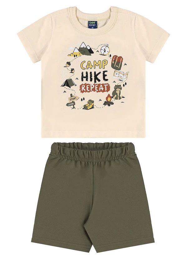 Bee Loop - Conjunto Camiseta Camp & Hike Bege 2